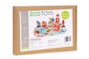 Drewniane klocki edukacyjne miasto zestaw mata 88 klocków ECOTOYS